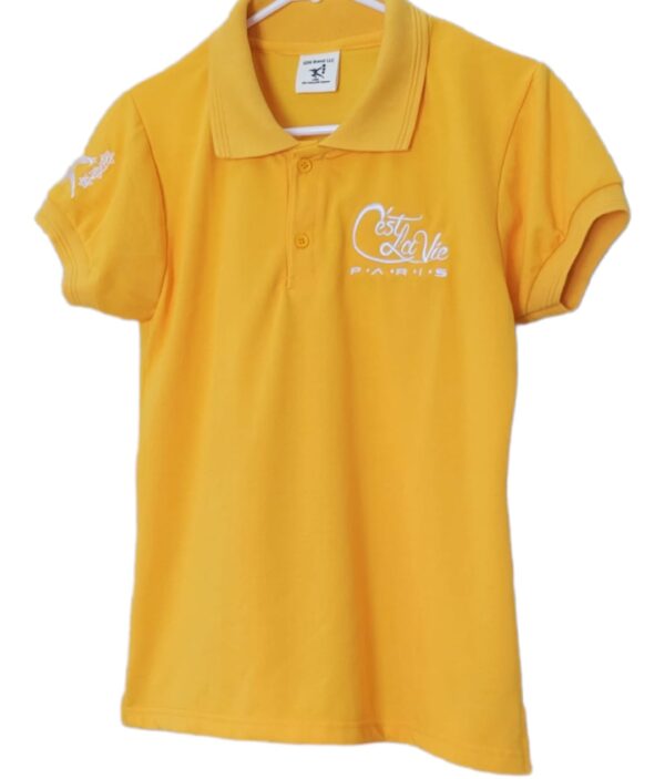 “Bips Sunshine Blast victory” Women Yellow Polo White Embroidery