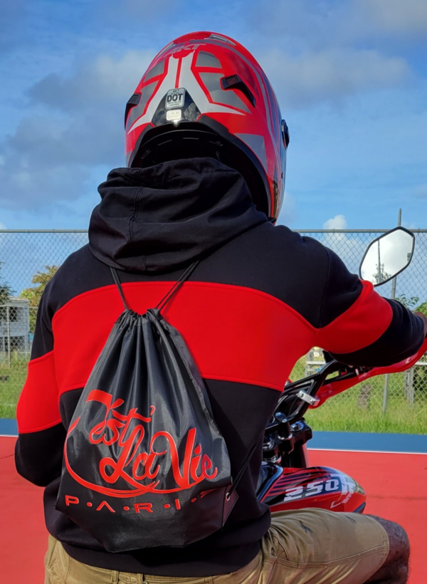 "Ayla Noire Jedi R - Black with red, draw string bag " - Image 2