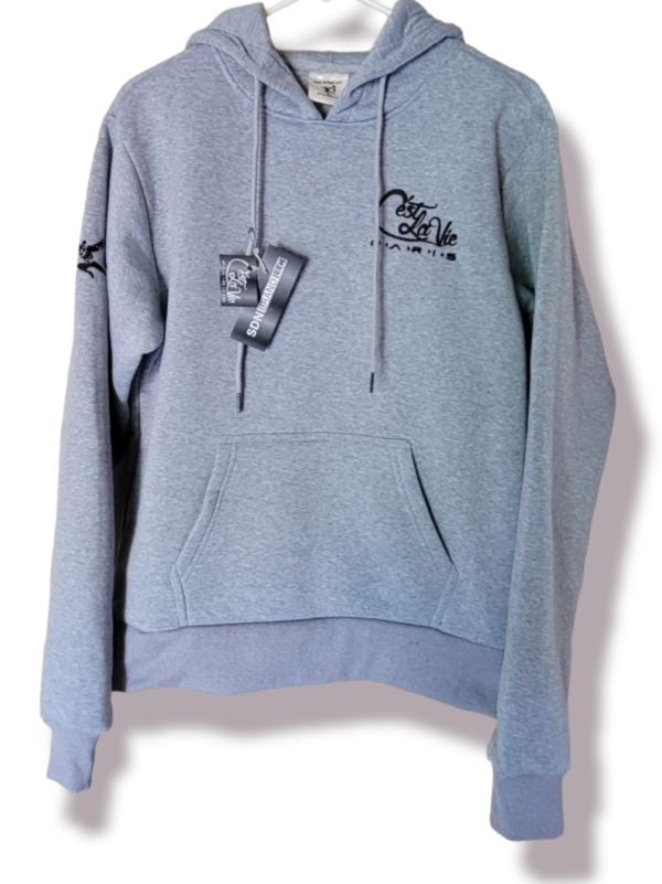 "Tyler Silva Lining - Gray with black, Fleece hoodie "