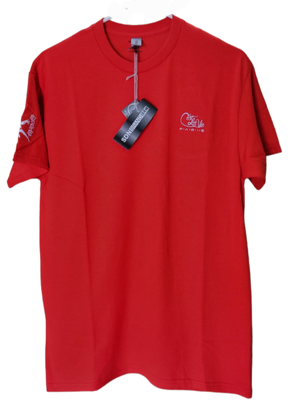 "Phillip Game-on - Red with white embroidery tee-shirt"