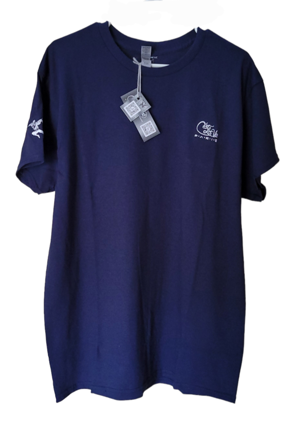 "Phillip Smiles - Navy blue with white embroidery tee-shirt"