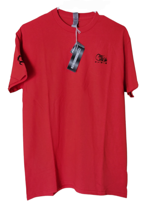 "Phillip Game-on 2 - Red with black embroidery tee-shirt"