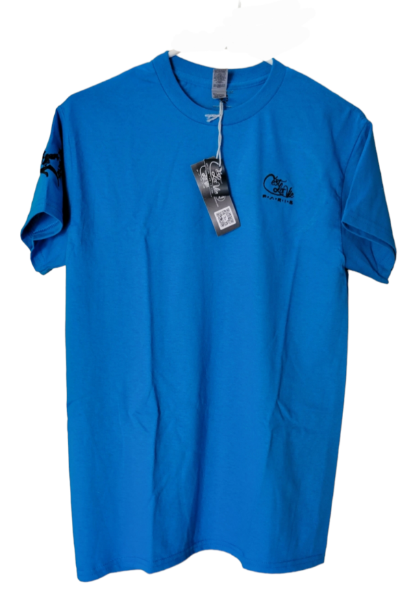 "Phillip La Fuiellie 2 - Turquoise with black embroidery tee-shirt "