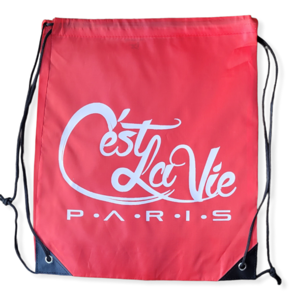 "Ayla Game-on - Red with white, draw string bag "